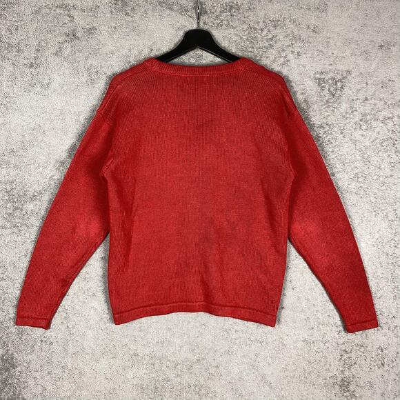 XXIst Cardigan Sweater Womens Small Red Beaded Floral Button Front Knit - Picture 6 of 16